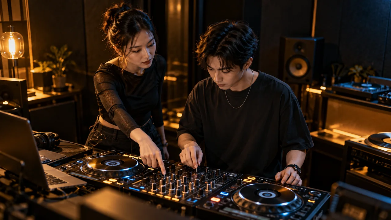 AI 예시 이미지: DJ 및 음악 실습과 학습 방향